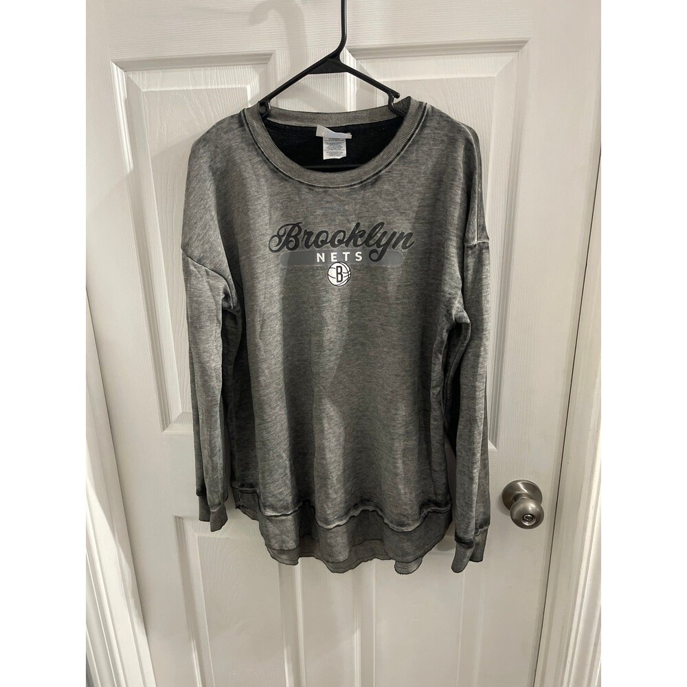 NBA Brooklyn Nets Women's Burnout Crew
Neck Fleece Sweatshirt Size L New